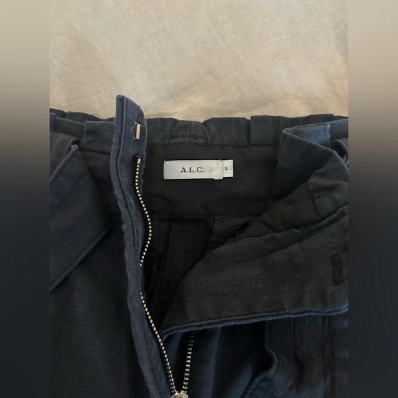 A.L.C. Black Pants w/ Belt Barrel Leg Paper Bag Pants - ALC Diego - Picture 6 of 13